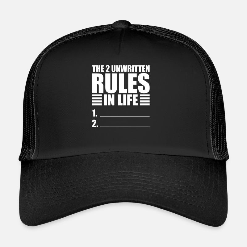 Sarcastic Two Unwritten Rules Meme Pun Trucker Cap