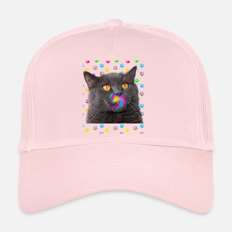 Chat Pop Culture Orange Multicolore Casquette trucker 