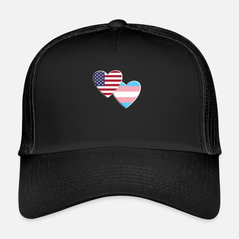 Drapeau transgenre américain LGBTQ Pride Casquette trucker 