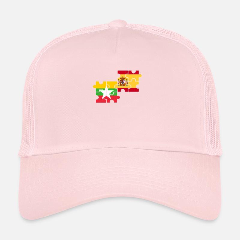 Myanmar Espagne Drapeau Espagnol Myanmare Casquette trucker 