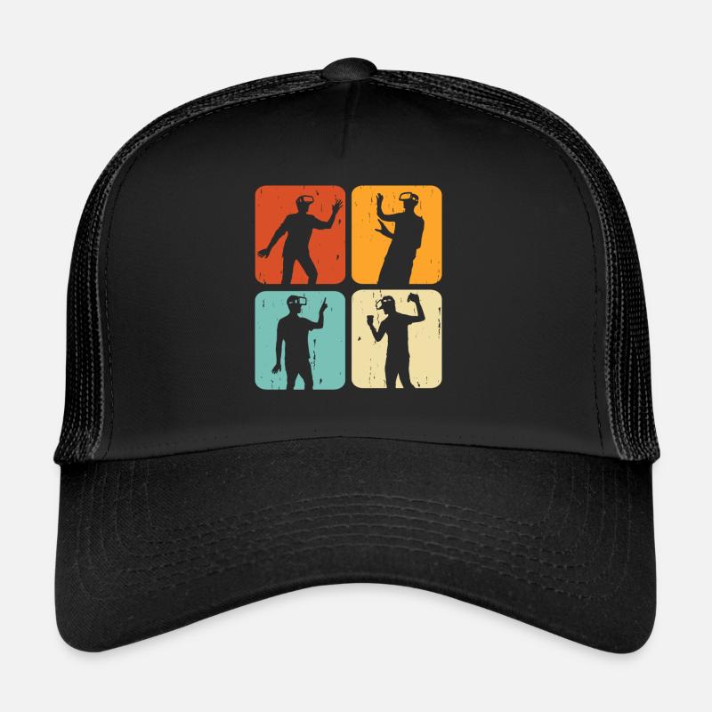 VR Virtuel Reality - Trucker Cap - Schwarz/Schwarz