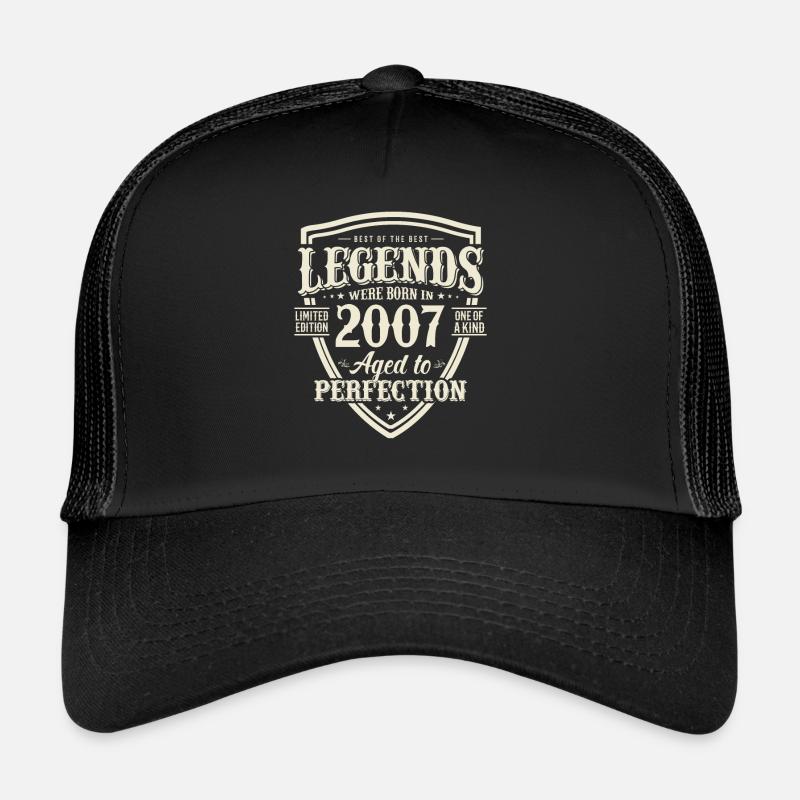 Jahrgang 2007: Ein einzigartiges Geschenk - Trucker Cap - Schwarz/Schwarz
