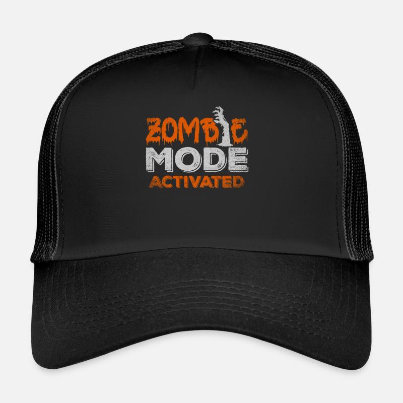 Zombie Mode Activated Halloween Greetings Trucker Cap