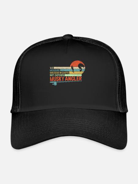 Nous mesurons le succès dans les lancers et non dans les captures - Mussky - Casquette trucker  - noir/noir - Devant