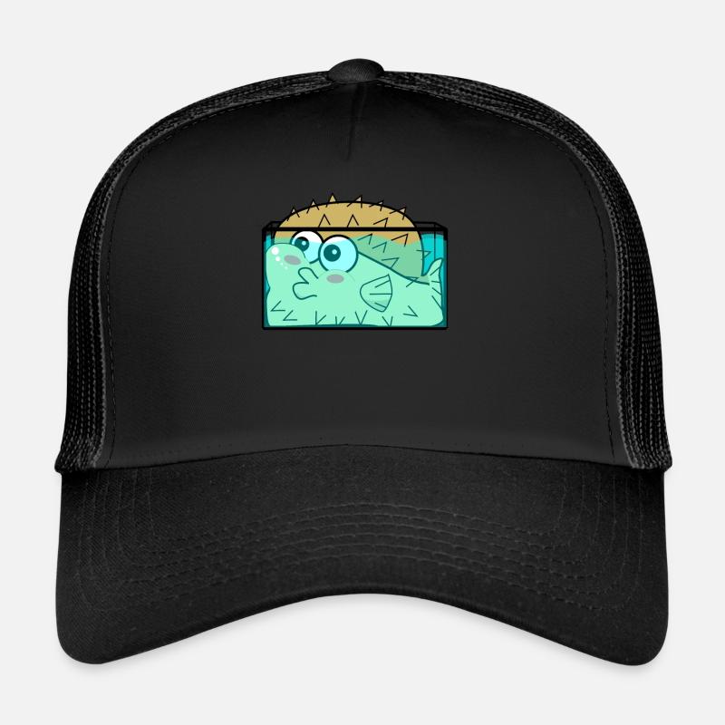 Puffer fish in the aquarium Puffer fish Trucker Cap