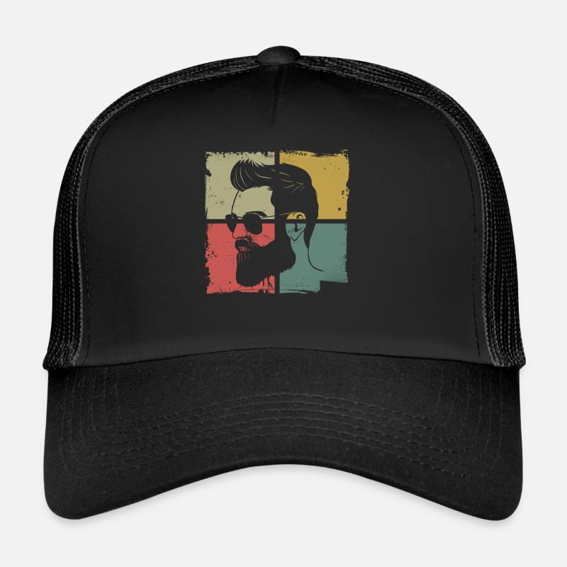 Beard Lover Bearded Man Retro Trucker Cap
