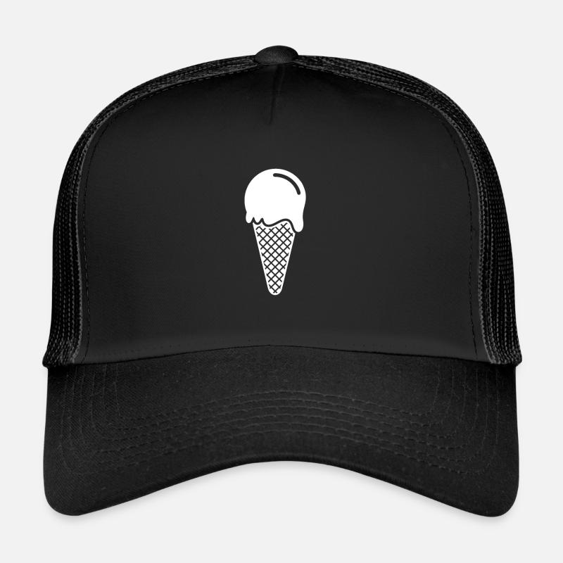 Crème glacée Crème glacée Crème glacée Cadeau d’été - Casquette trucker  - noir/noir
