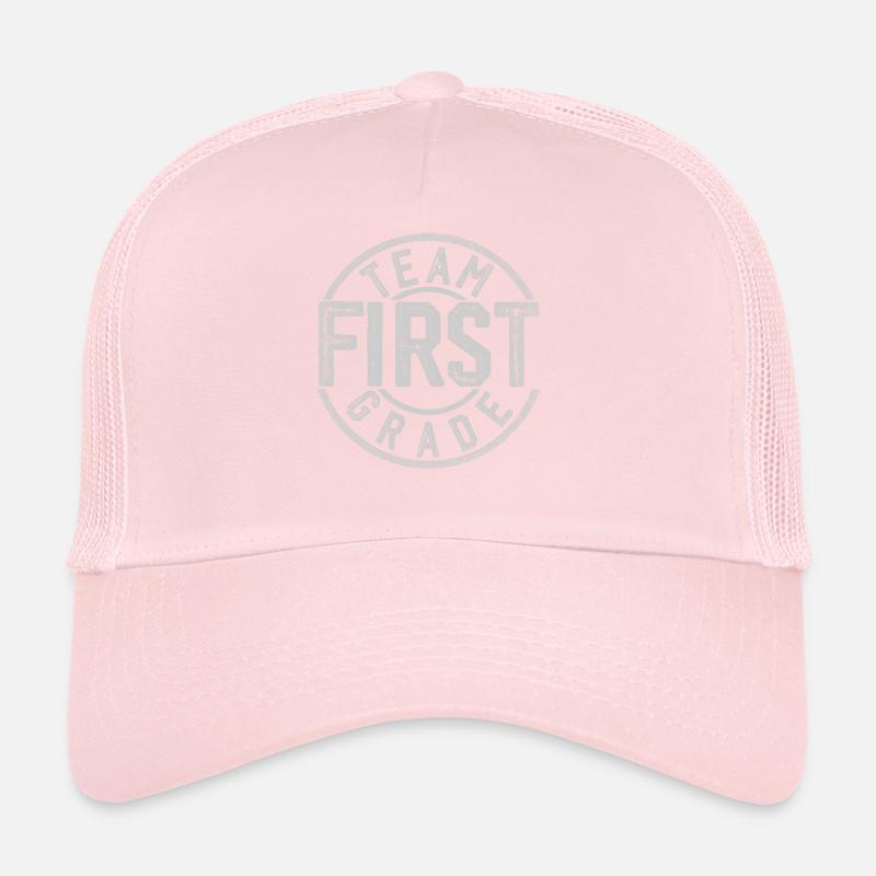 Team First Grade Enrollment First Day of School Trucker Cap
