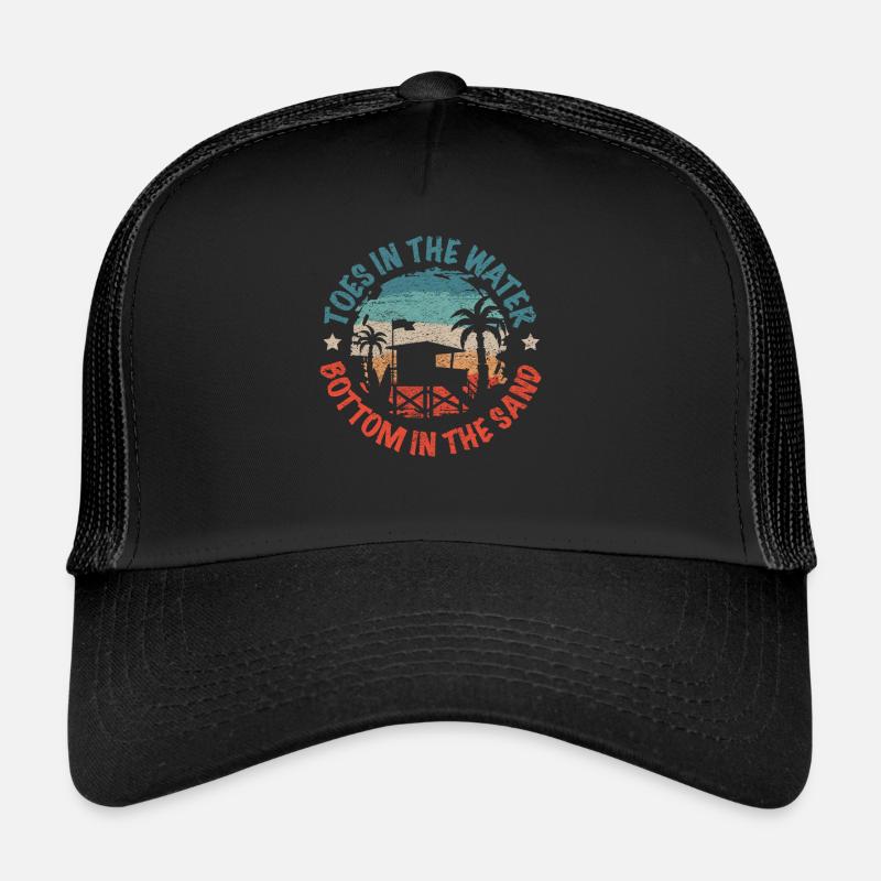 Orteils dans l’eau Fond Dans le sable Vacances à la plage Casquette trucker 