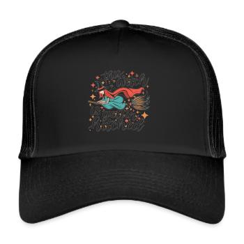 Hexe im Hochzeitsfieber Halloween Shirt für Frauen - Trucker Cap - Schwarz/Schwarz - Vorne
