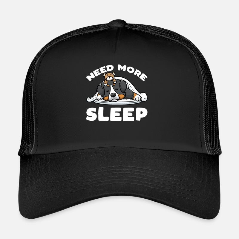 Berner Sennenhund Hund Bouvier Bernois Schlafen - Trucker Cap - Schwarz/Schwarz