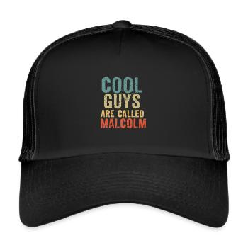 Les mecs cool s’appellent malcolm - Casquette trucker  - noir/noir - Devant