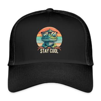 Dragon barbu vintage avec lunettes de soleil - Casquette trucker  - noir/noir - Devant
