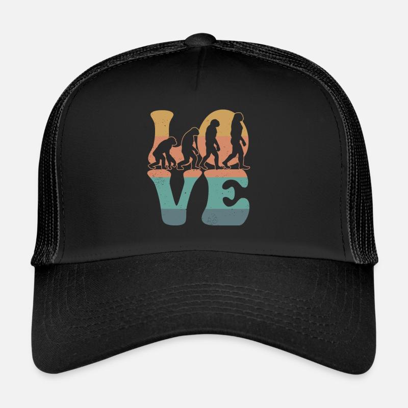 Charles Darwin Theory of Evolution LOVE Trucker Cap