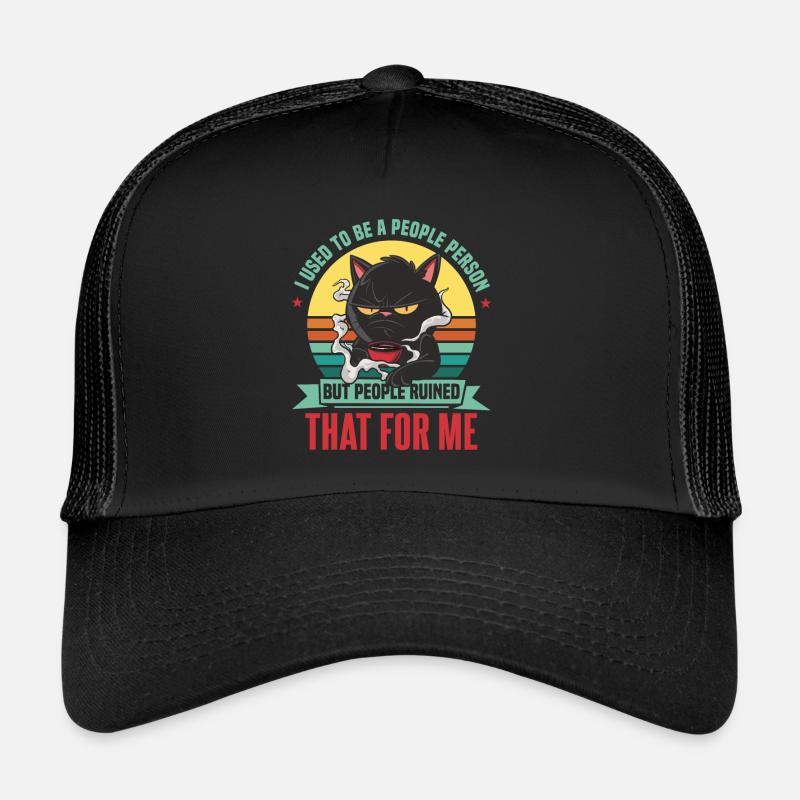 J’avais l’habitude d’être une personne drôle de chat antisocial Casquette trucker 
