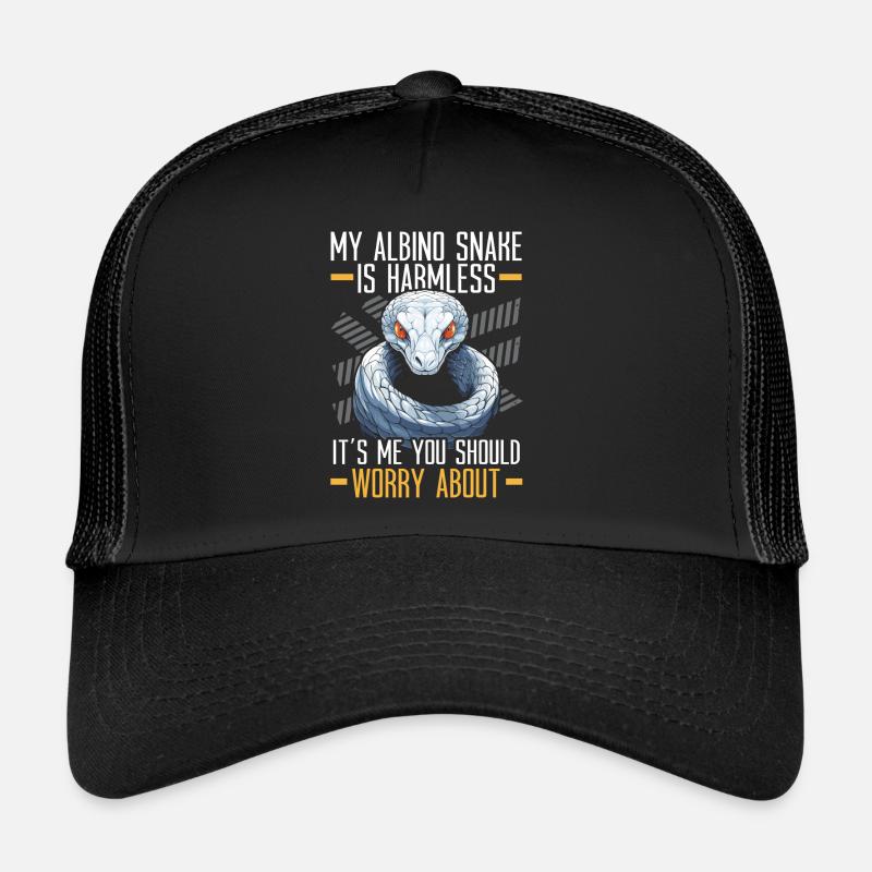 Boule albinos Phyton Serpent venimeux Serpent albinos Casquette trucker 