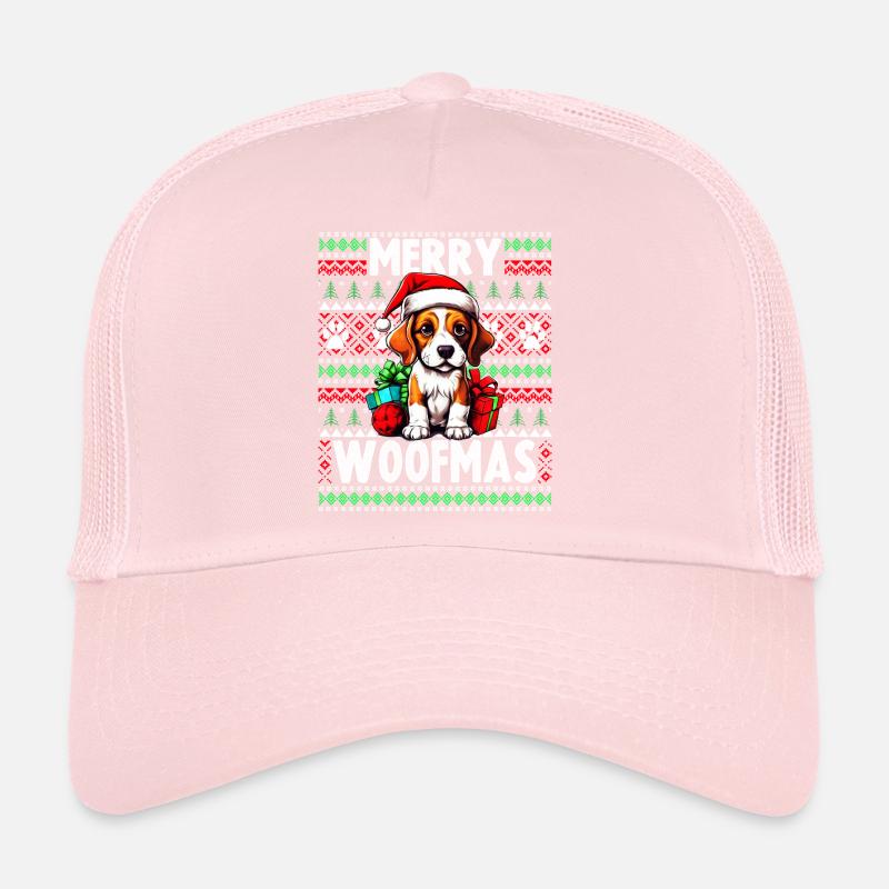 Drôle de conception de Noël de chien Beagle - Merry Woofmas Casquette trucker 
