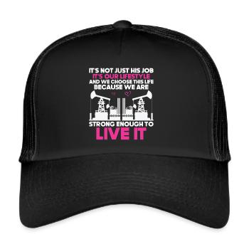 Travailleur pétrolier Rig Roughneck Oilfield Woman - Casquette trucker  - noir/noir - Devant