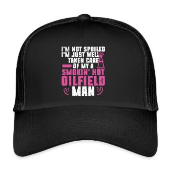 Travailleur pétrolier Rig Roughneck Oilfield Woman - Casquette trucker  - noir/noir - Devant