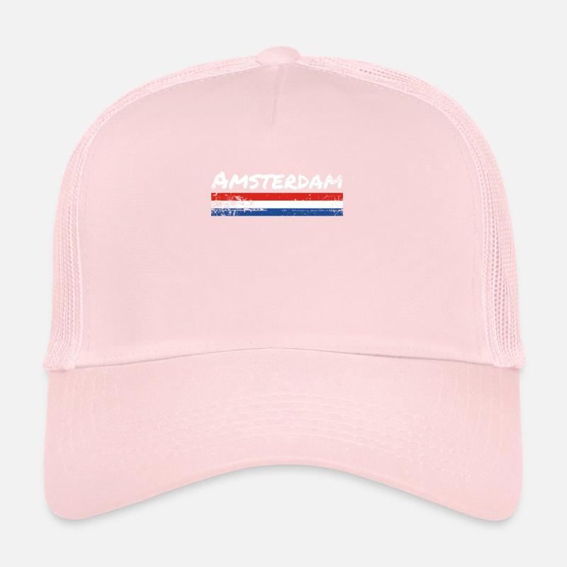 Amsterdam Netherlands Vintage Flag Trucker Cap