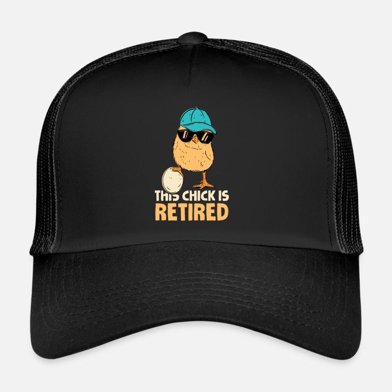 Pensioner Pension Funny This Chick Is Retired Trucker Cap