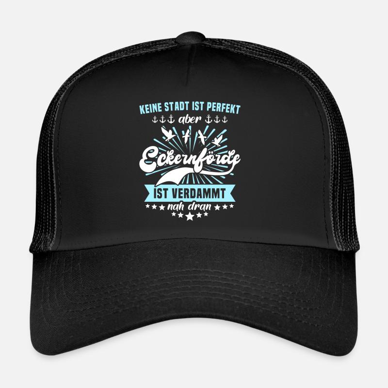 Eckernförde Sprüche Eckernförder Spruch - Trucker Cap - Schwarz/Schwarz