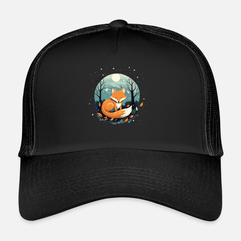 Sleeping Fox Sleepyhead Napping Sleep Fox Lover Trucker Cap