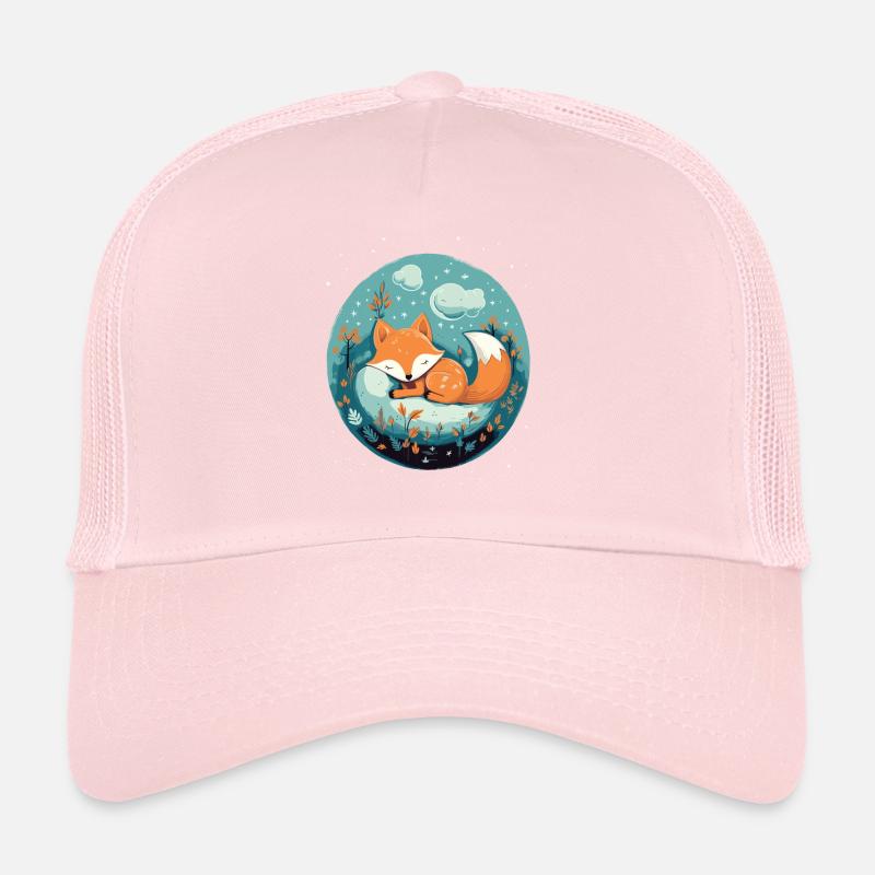 Sleeping Fox Sleepyhead Napping Sleep Fox Lover Trucker Cap