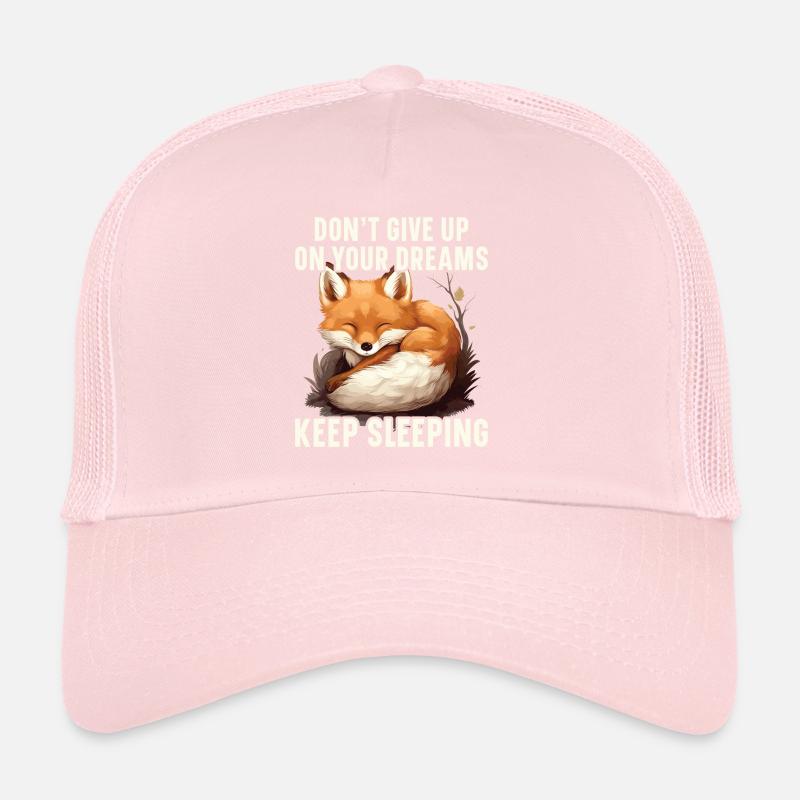 Sleeping Fox Sleepyhead Napping Sleep Fox Lover Trucker Cap