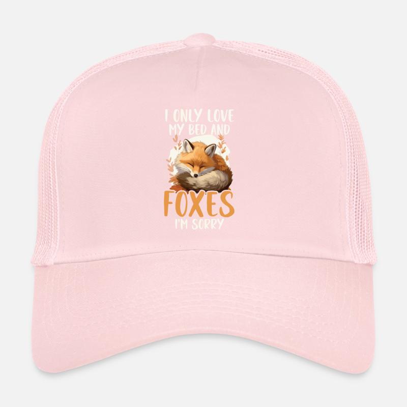 Sleeping Fox Sleepyhead Napping Sleep Fox Lover Trucker Cap