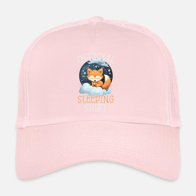 Sleeping Fox Sleepyhead Napping Sleep Fox Lover Trucker Cap