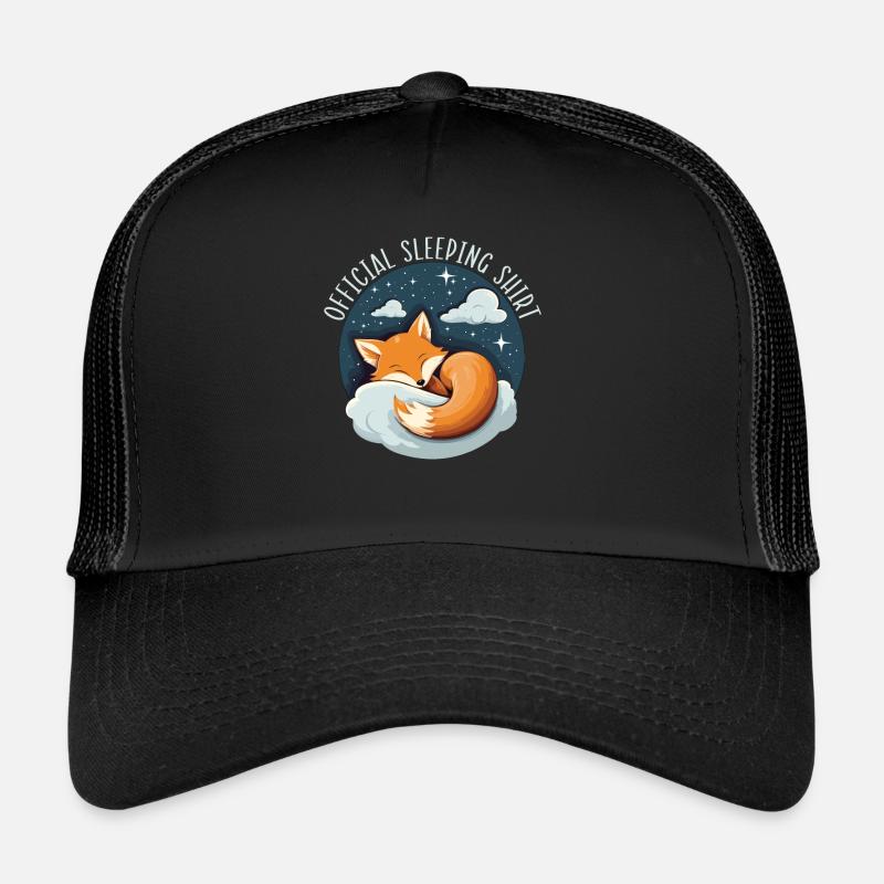 Sleeping Fox Sleepyhead Napping Sleep Fox Lover Trucker Cap