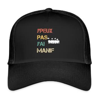 Ich kann nicht, dass ich Demo-Geschenk Demonstrant habe - Trucker Cap - Schwarz/Schwarz - Vorne