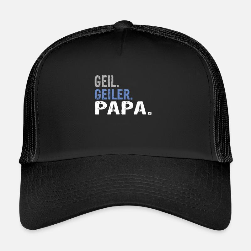 Papa Bester Papa Papa Spruch Papa Geburtstag - Trucker Cap - Schwarz/Schwarz