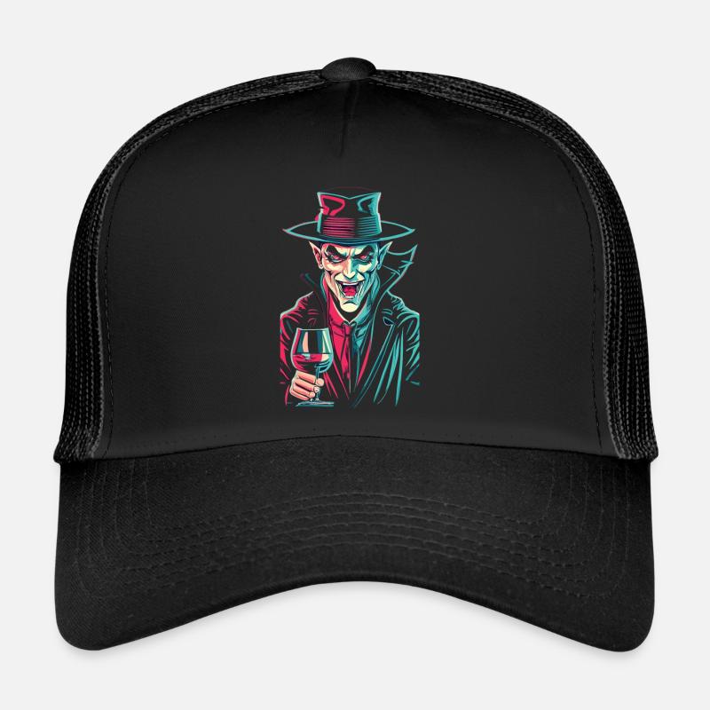 Vampir mit Rotwein Halloween Kostüm Trucker Cap