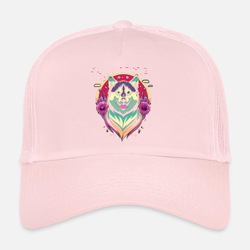 Cheerful Husky - Art coloré du chien Casquette trucker 