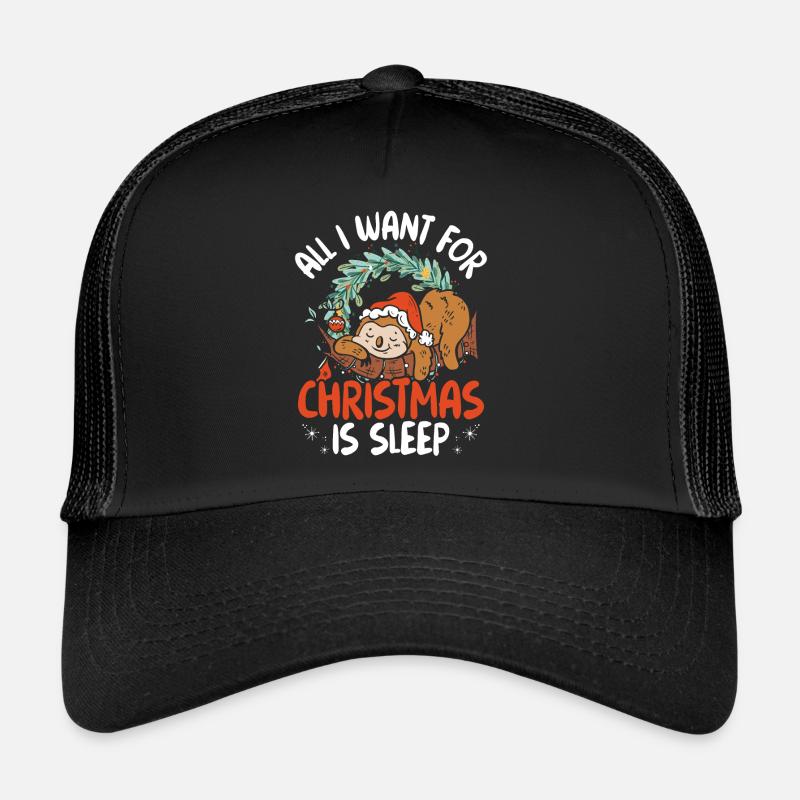 Sleeping sloth at Christmas Trucker Cap