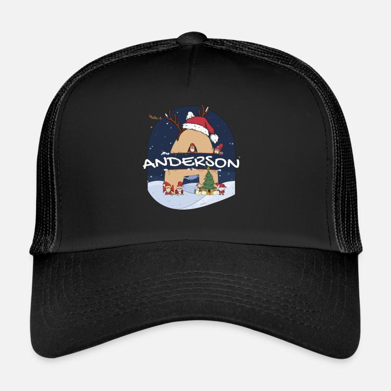 Awesome Anderson Name w Santa Hat dans le thème de Noël Casquette trucker 