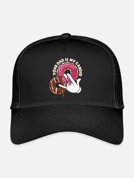 Your Dad Is My Cardio Donut Funny - Trucker Cap - black/black