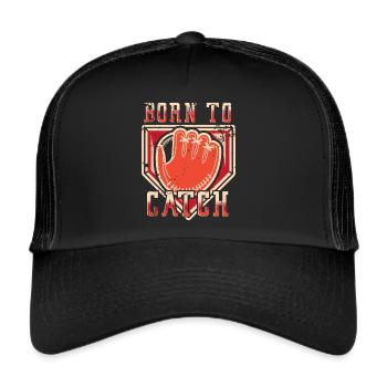 Baseballfänger Baseballspieler Pitcher - Trucker Cap - Schwarz/Schwarz - Vorne
