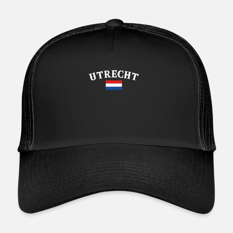 Utrecht Netherlands Dutch flag - Trucker Cap - black/black
