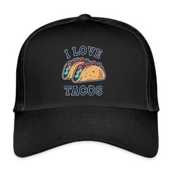 I love Tacos - Show your love for tacos! - Trucker Cap - black/black - Front