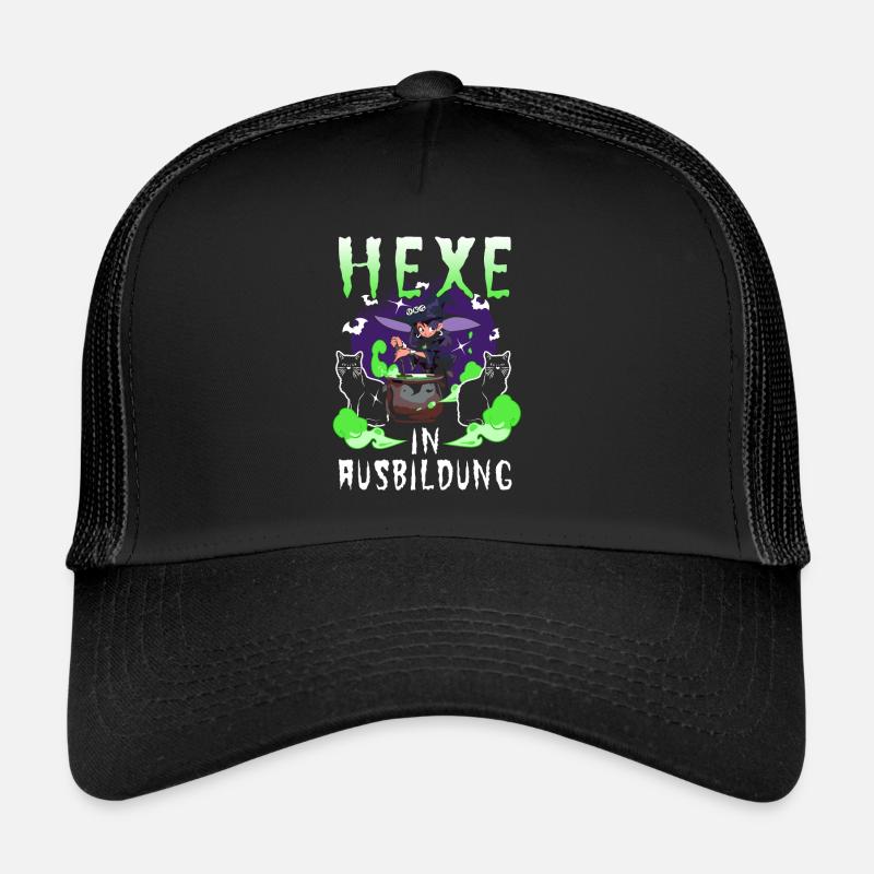 Hexe In Ausbildung - Trucker Cap - Schwarz/Schwarz