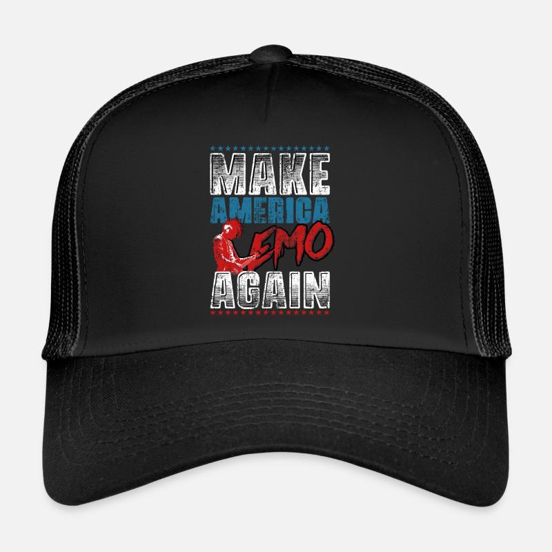 Emoticon Make America Emo Again Emocore Esthétique Casquette trucker 