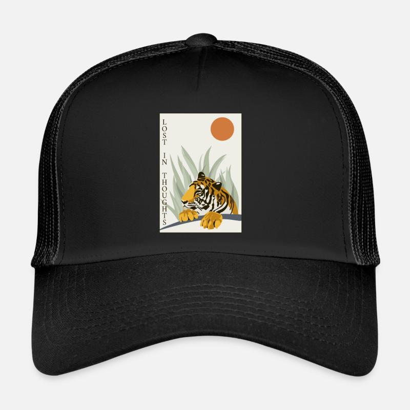 Perdu dans ses pensées Chat sauvage Big Cat Sibérien Casquette trucker 