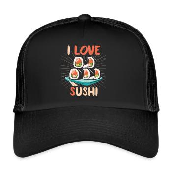 Sushi Dreams - Célébrez votre amour pour les sushis - Casquette trucker  - noir/noir - Devant