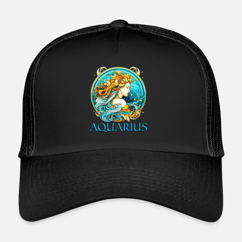 Horoskop Tierkreiszeichen Grafik - Sternzeichen Wassermann Trucker Cap