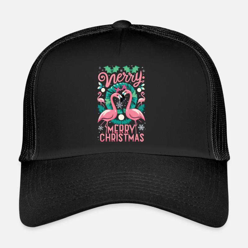 Flamingo at Christmas Time - Unforgettable Celebration Trucker Cap