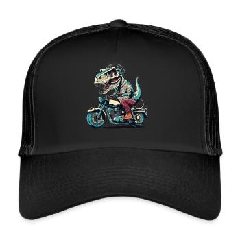 T-Rex Biker - Une balade primitive - Casquette trucker  - noir/noir - Devant