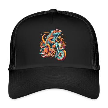 Casual Lizard Ride - Focus sur les motards expérimentés - Casquette trucker  - noir/noir - Devant